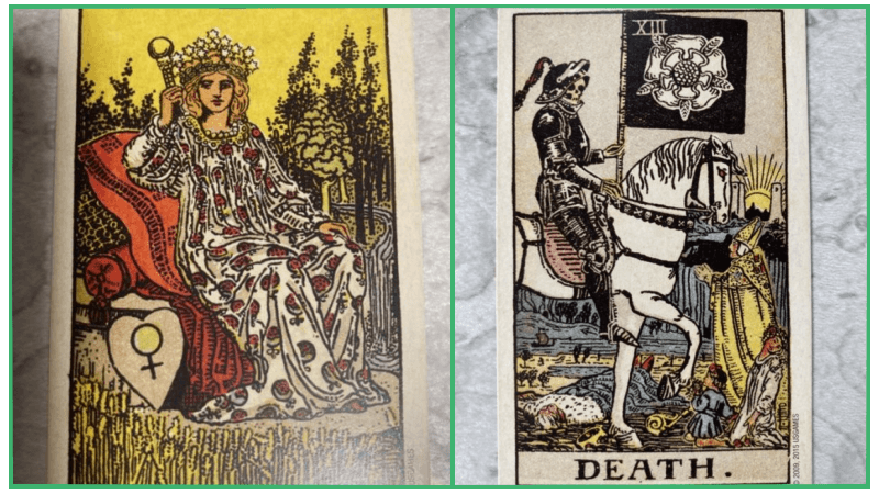 タロットカード「女帝」と「死神」